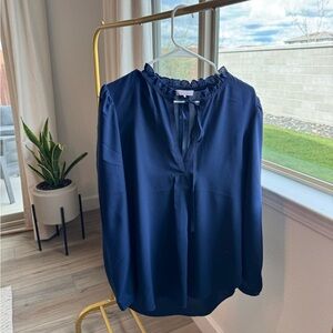 Parker Navy Blue Polyester Blouse Size Small